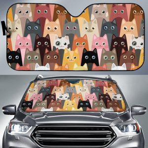 Cat Head Funny Car Auto Sun Shade