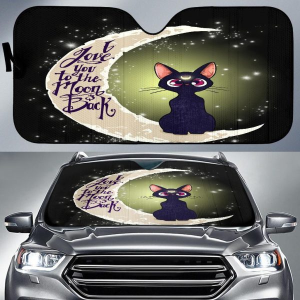 Cat Love Moon And Backs Car Auto Sun Shade