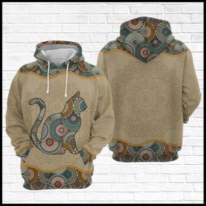 Cat Mandala 3D Printed Hoodie/Zipper Hoodie