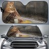 Cat Milk Book Windows Car Auto Sun Shade