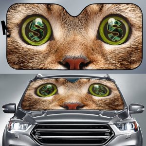 Cat Money Eyes Funny Car Auto Sun Shade