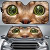 Cat Money Eyes Funnys Car Auto Sun Shade