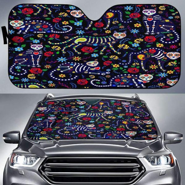 Cat Skull Arts Car Auto Sun Shade