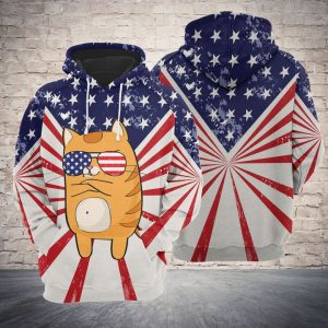 Cat Us Flag 3D Printed Hoodie/Zipper Hoodie