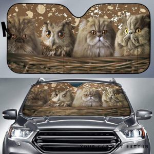 Cats And Owl Car Auto Sun Shade