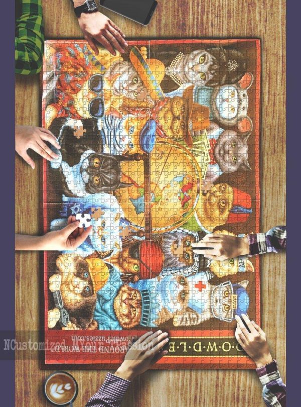 Cats Around The World Jigsaw Puzzle Set