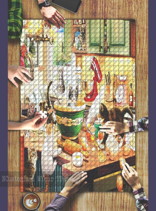Cats Kitten Kitchen Jigsaw Puzzle Set