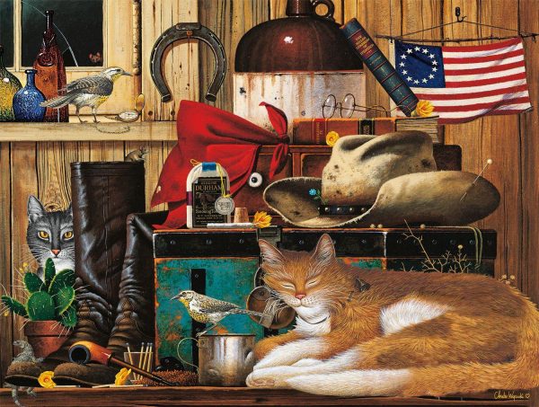 Cats Traveling Cowboy Jigsaw Puzzle Set