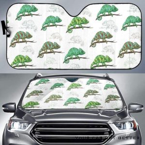 Chameleon Lizard Pattern Car Auto Sun Shade