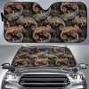 Chameleon Lizard Tropical Leaves Palm Tree Car Auto Sun Shade