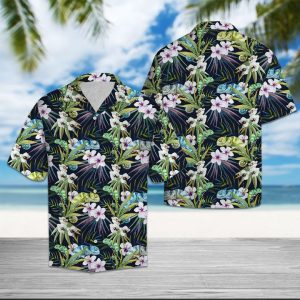 Chameleon Tropical Leaves Hawaiian Shirt Summer Button Up