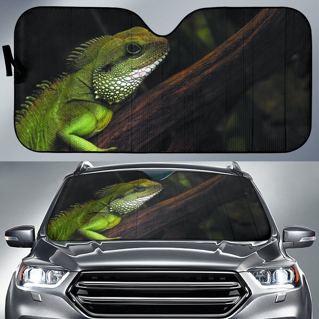 Chameleon on a Bough Car Auto Sun Shade Chameleon on a Bough Car Auto Sun Shade