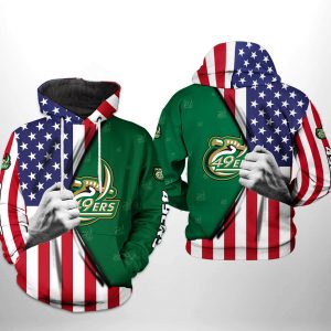 Charlotte 49ers NCAA US FLag 3D Printed Hoodie/Zipper Hoodie