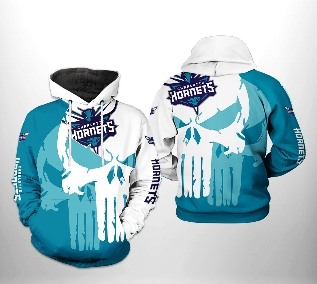 Charlotte Hornets NBA Team Skull 3D Printed Hoodie/Zipper Hoodie Charlotte Hornets NBA Team Skull 3D Printed Hoodie/Zipper Hoodie
