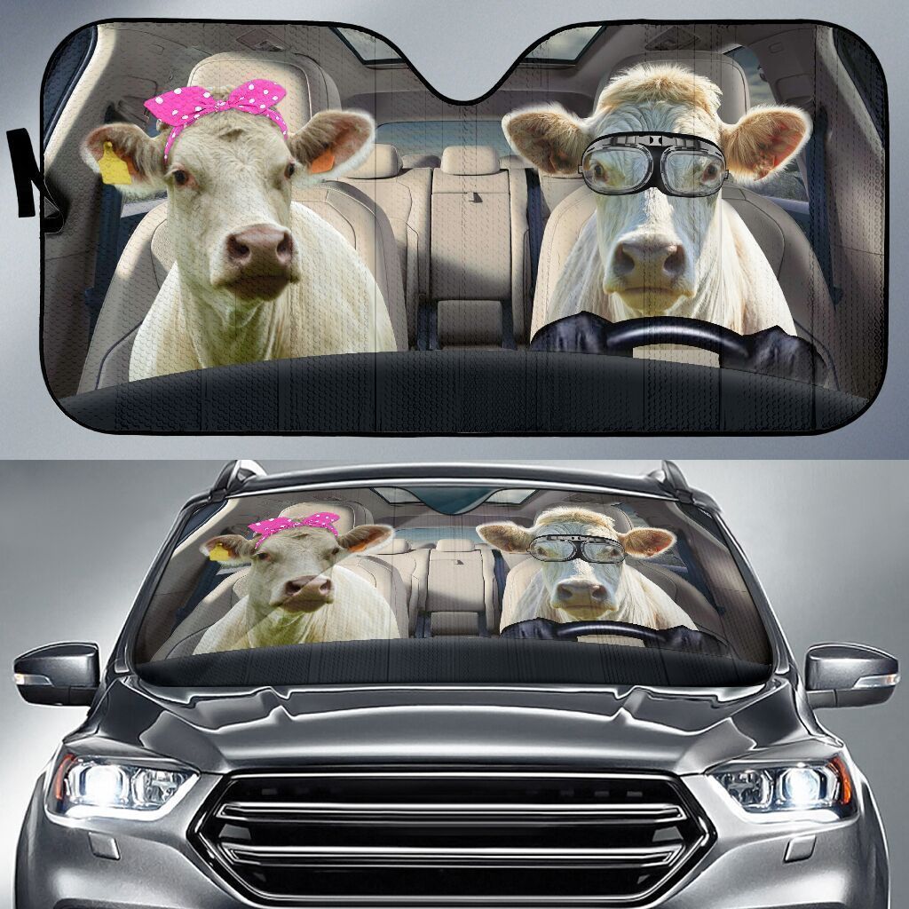 Charolais Cattle Driver Car Auto Sun Shade Charolais Cattle Driver Car Auto Sun Shade
