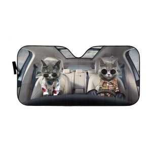 Chartreux Cats And Car Car Auto Sun Shade