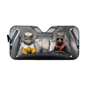 Chartreux Couple Cats Car Auto Sun Shade