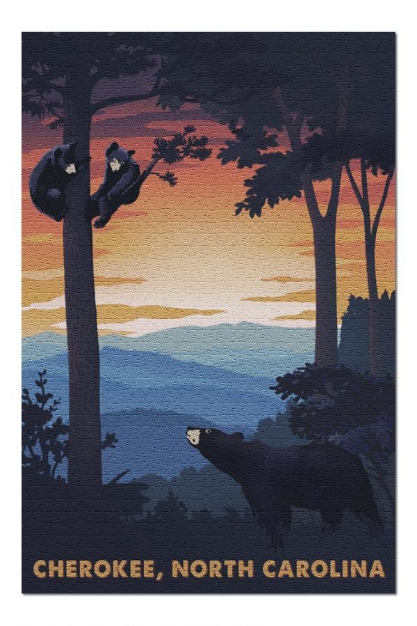 Cherokee Black Bear Family Jigsaw Puzzle Set