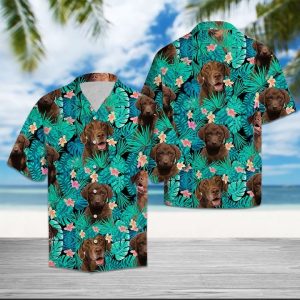 Chesapeake Bay Retriever Tropical Hawaiian Shirt Summer Button Up