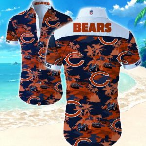 Chicago Bears Coconut Tree Hawaiian Shirt Summer Button Up