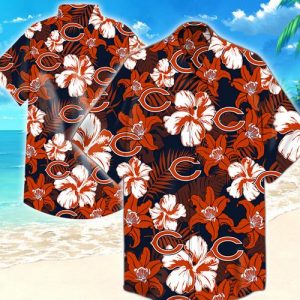 Chicago Bears Flower Hawaiian Shirt Summer Button Up