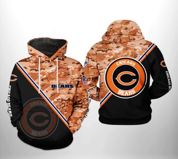 Chicago Bears NFL Camo Team 3D Printed Hoodie/Zipper Hoodie