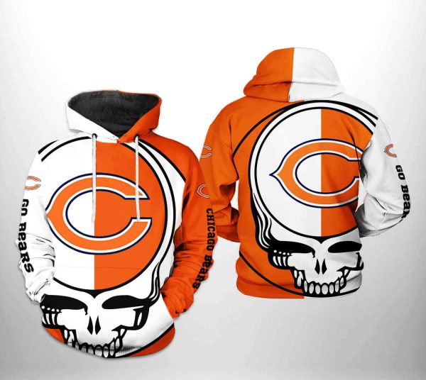 Chicago Bears NFL Grateful Dead 3D Printed Hoodie/Zipper Hoodie