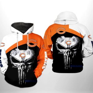 Chicago Bears NFL Skull Punisher Team 3D Printed Hoodie/Zipper Hoodie