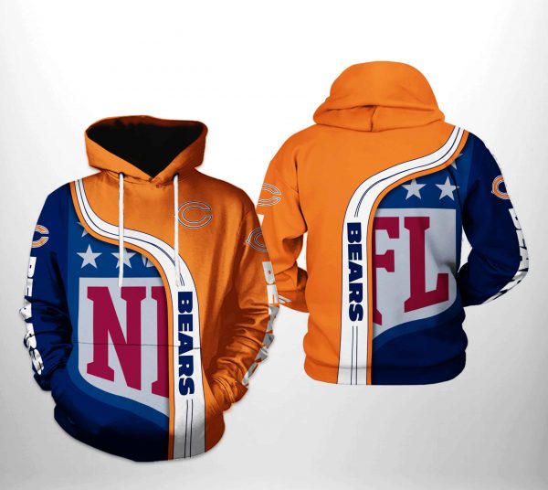 Chicago Bears NFL Team 3D Printed Hoodie/Zipper Hoodie