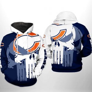 Chicago Bears NFL Team Skull 3D Printed Hoodie/Zipper Hoodie