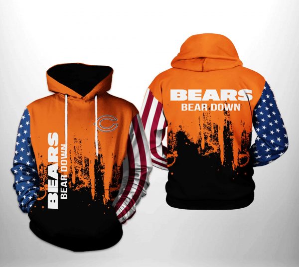 Chicago Bears NFL Team US 3D Printed Hoodie/Zipper Hoodie