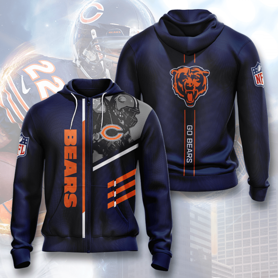 Chicago Bears Team 3D Printed Hoodie/Zipper Hoodie Chicago Bears Team 3D Printed Hoodie/Zipper Hoodie
