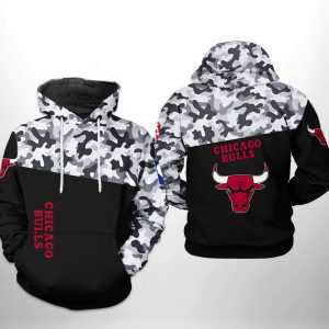 Chicago Bulls NBA Camo Veteran Team 3D Printed Hoodie/Zipper Hoodie