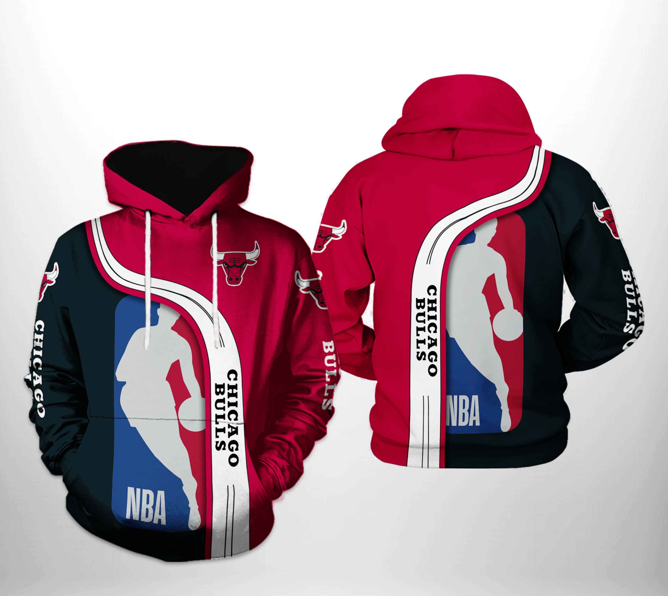 Chicago Bulls NBA Team 3D Printed Hoodie/Zipper Hoodie Chicago Bulls NBA Team 3D Printed Hoodie/Zipper Hoodie