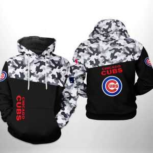 Chicago Cubs MLB Camo Veteran 3D Printed Hoodie/Zipper Hoodie