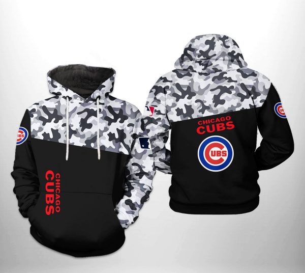 Chicago Cubs MLB Camo Veteran 3D Printed Hoodie/Zipper Hoodie