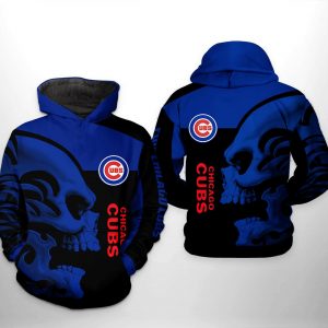 Chicago Cubs MLB Skull 3D Printed Hoodie/Zipper Hoodie