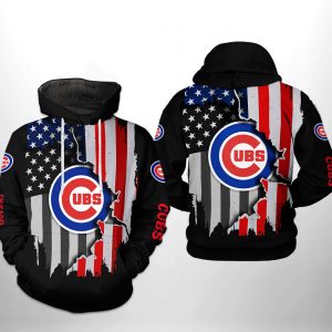 Chicago Cubs MLB US Flag 3D Printed Hoodie/Zipper Hoodie