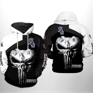 Chicago White Sox MLB Skull Punisher 3D Printed Hoodie/Zipper Hoodie