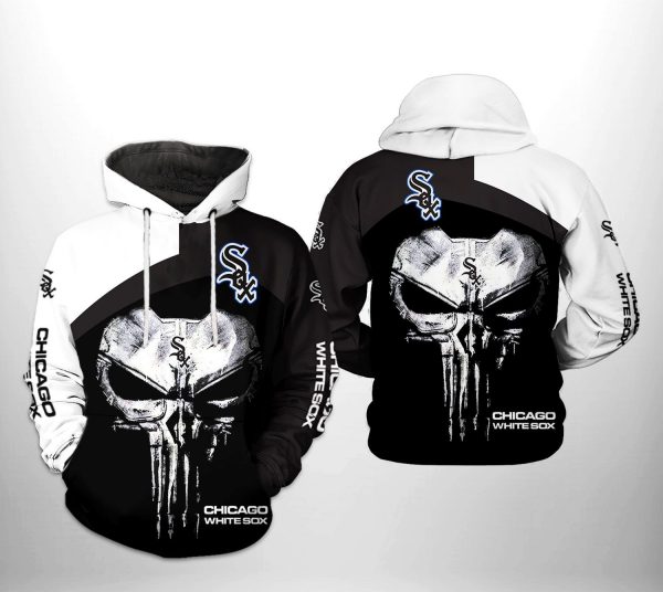 Chicago White Sox MLB Skull Punisher 3D Printed Hoodie/Zipper Hoodie