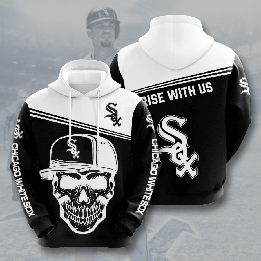 Chicago White Sox Team Skull 3D Printed Hoodie/Zipper Hoodie Chicago White Sox Team Skull 3D Printed Hoodie/Zipper Hoodie