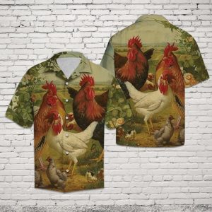 Chicken Farm Hawaiian Shirt Summer Button Up