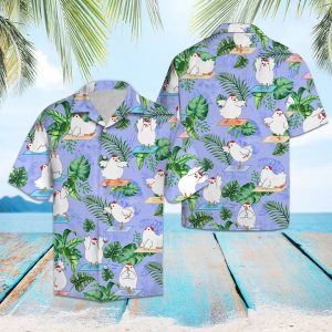 Chicken Yoga Hawaiian Shirt Summer Button Up