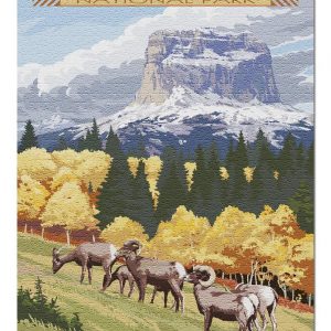 Chief Mountain And Bighorn Sheep Jigsaw Puzzle Set