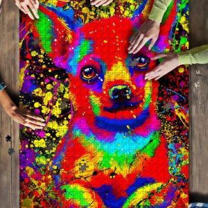 Chihuahua Watercolor Art Jigsaw Puzzle Set
