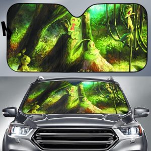 Chikorita Snivy Gras Pokemon Car Auto Sun Shade