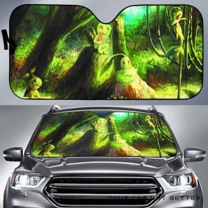 Chikorita Snivy Grass Pokemon Car Auto Sun Shade