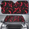 Chili Peppers Pattern Black Car Auto Sun Shade