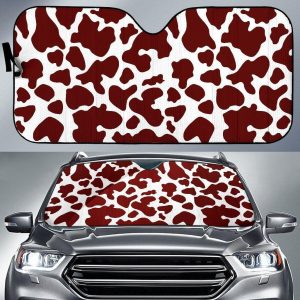 Chocolate Brown And White Cow Car Auto Sun Shade