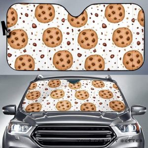 Chocolate Chip Cookie Pattern Car Auto Sun Shade